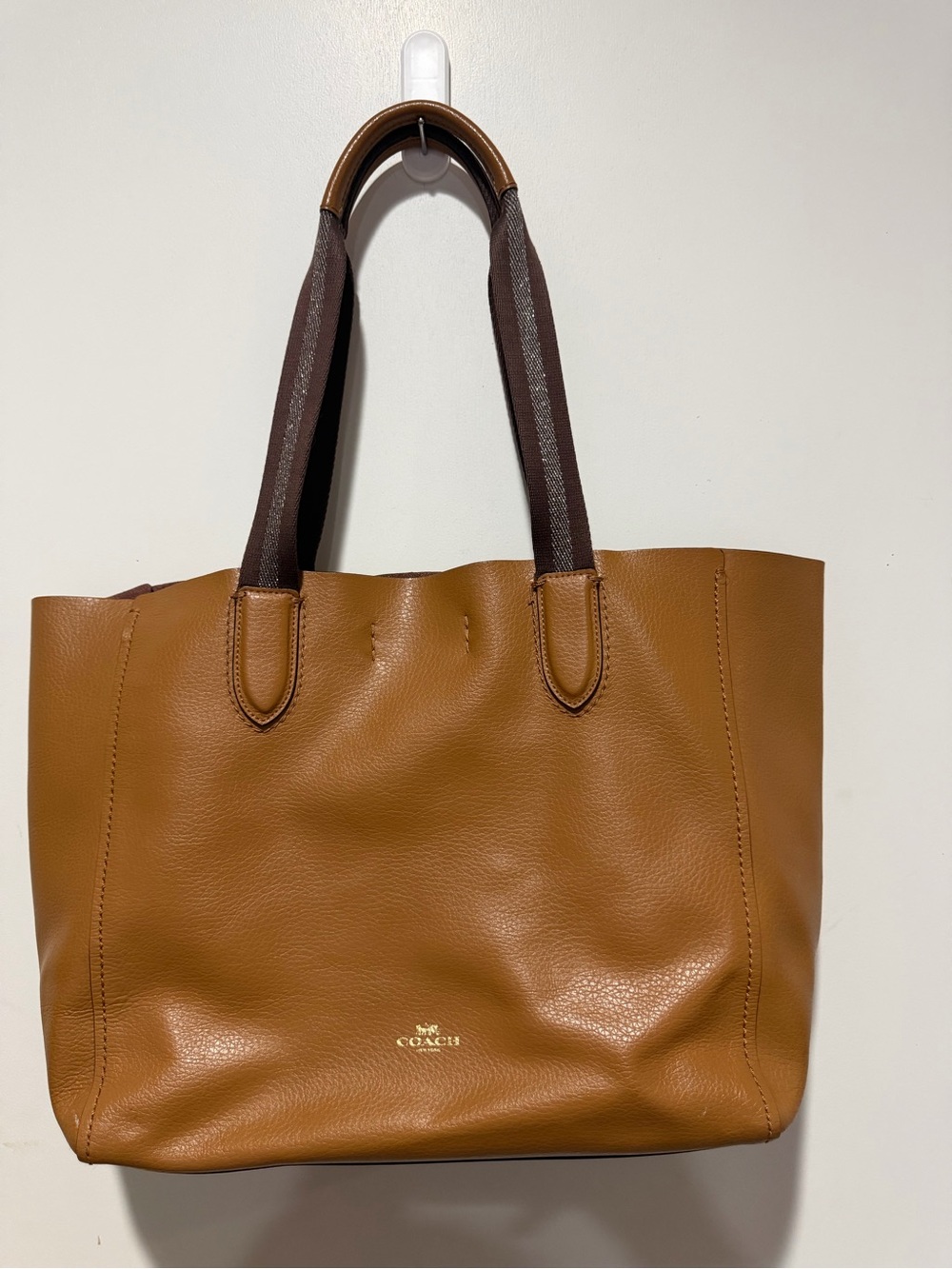 Authentic Coach Derby Tote brown Leather with Dark Brown Straps